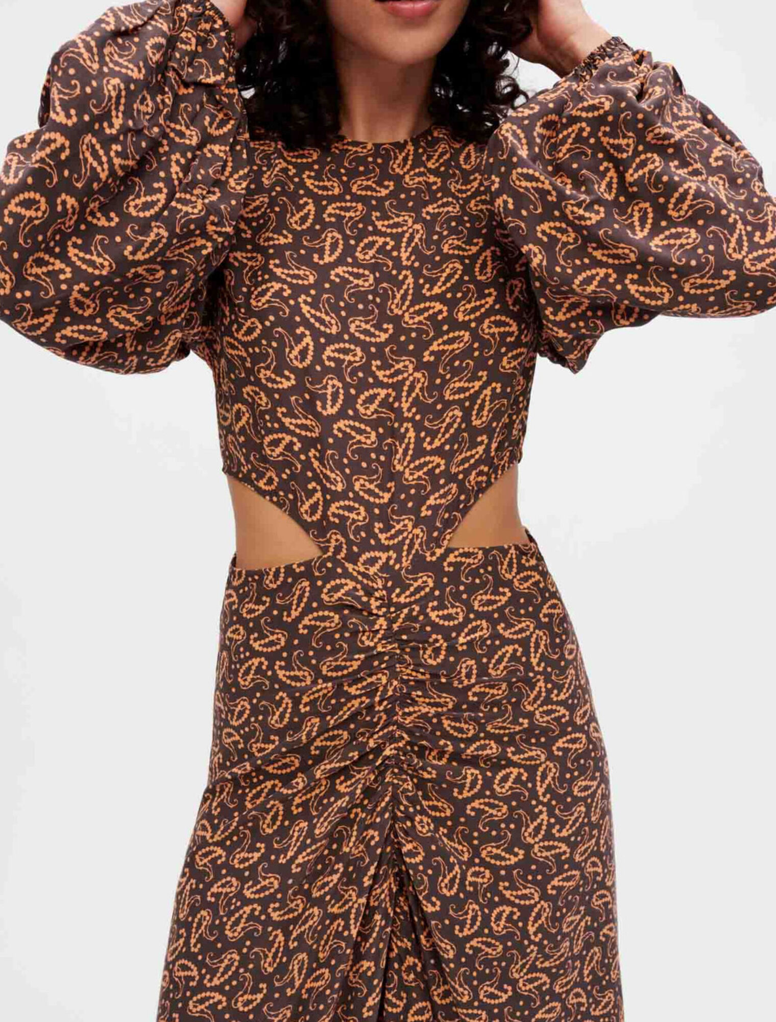 Printed viscose and silk dress