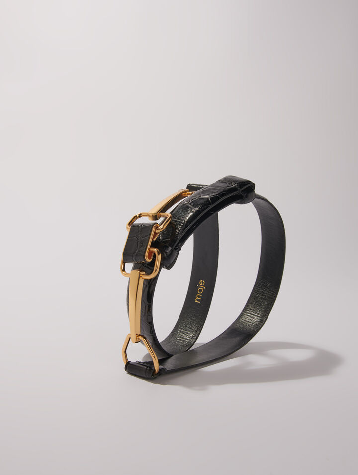 Ceinture en cuir et boucle mors