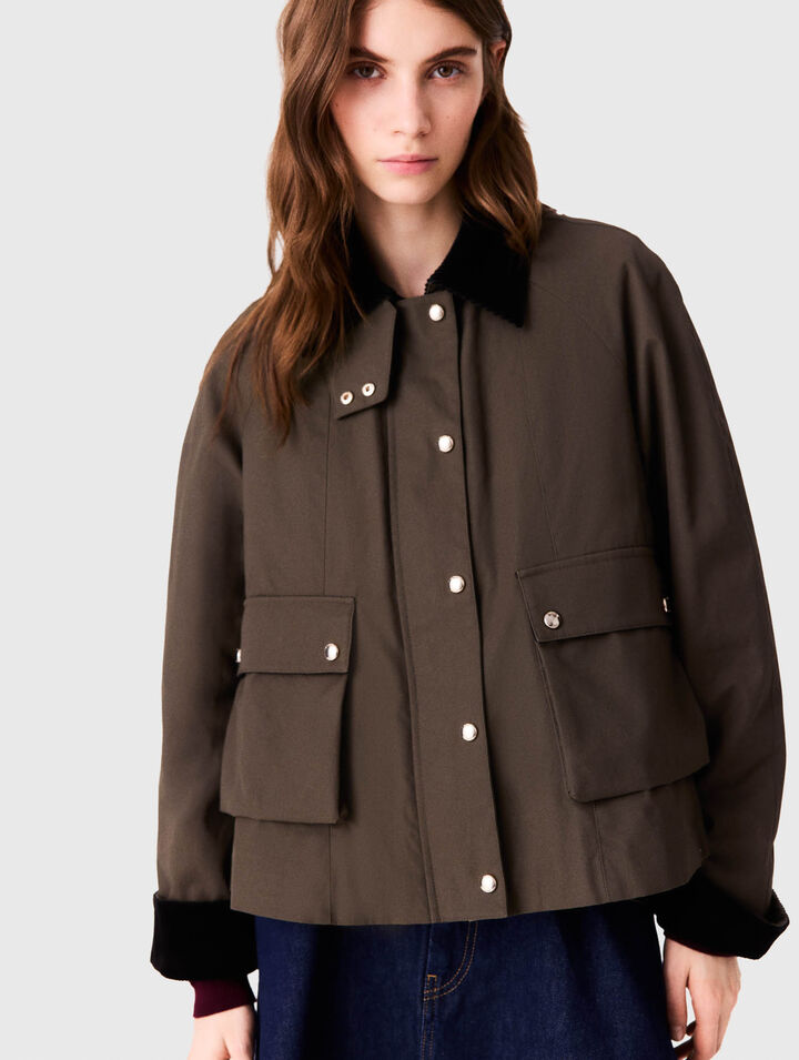 Blouson trap&egrave;ze en coton