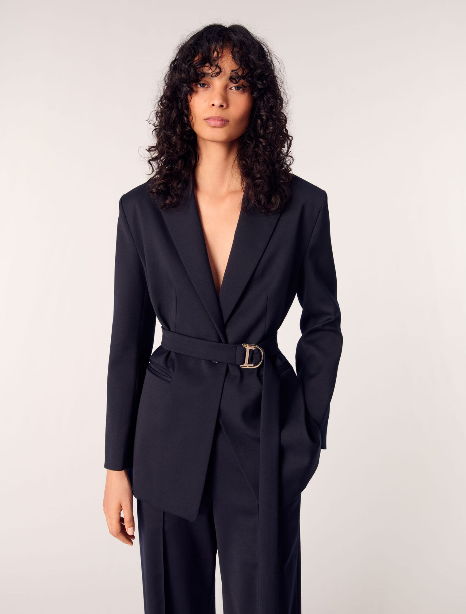 Veste tailleur avec dos plissé
