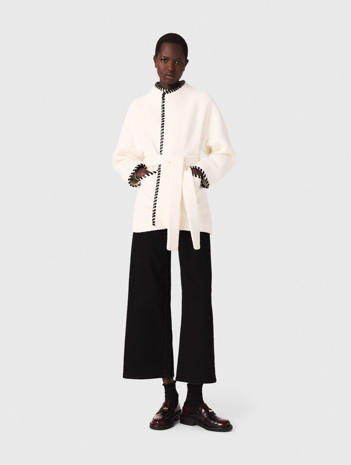 Manteau doublé avec ruban contrasté
