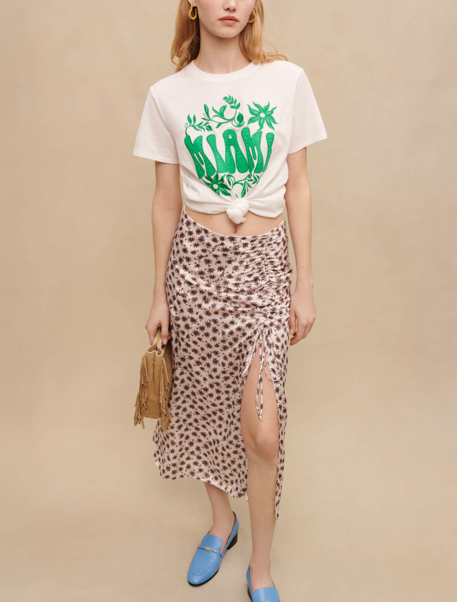 Jupe midi fendue