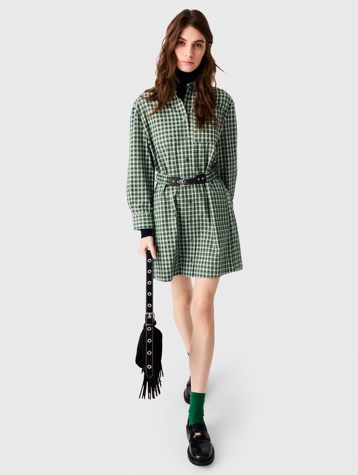 Short shirt dress with rhinestones
