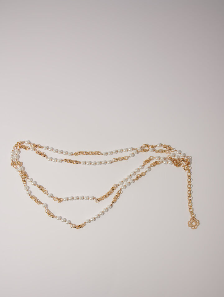 Ceinture en mix perles et métal