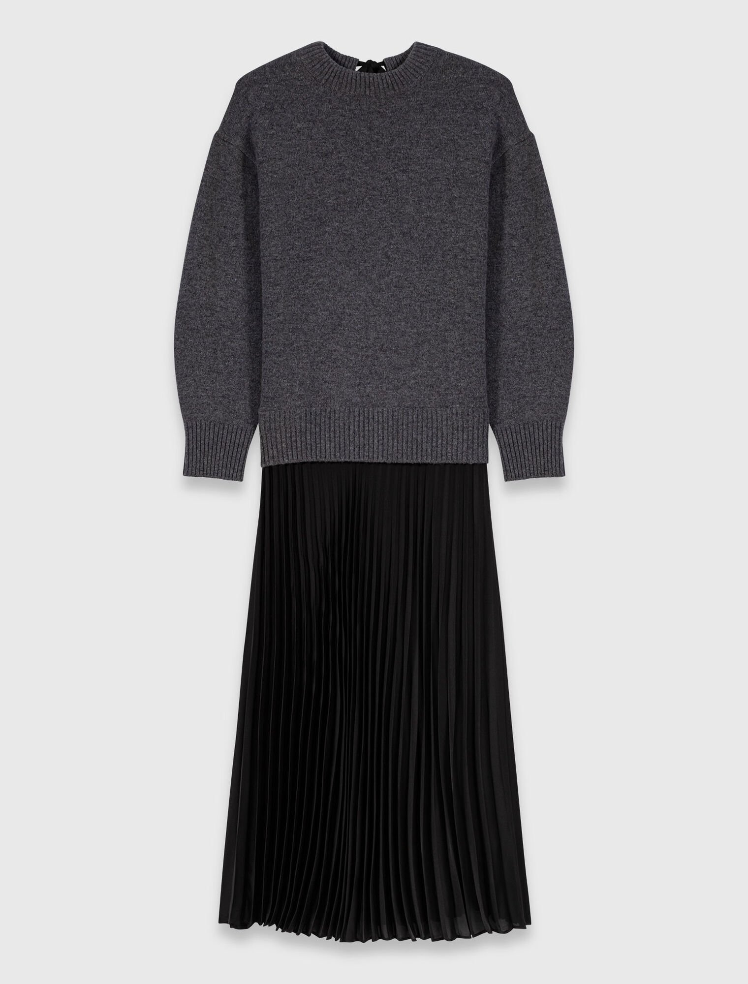 Dual-material maxi dress