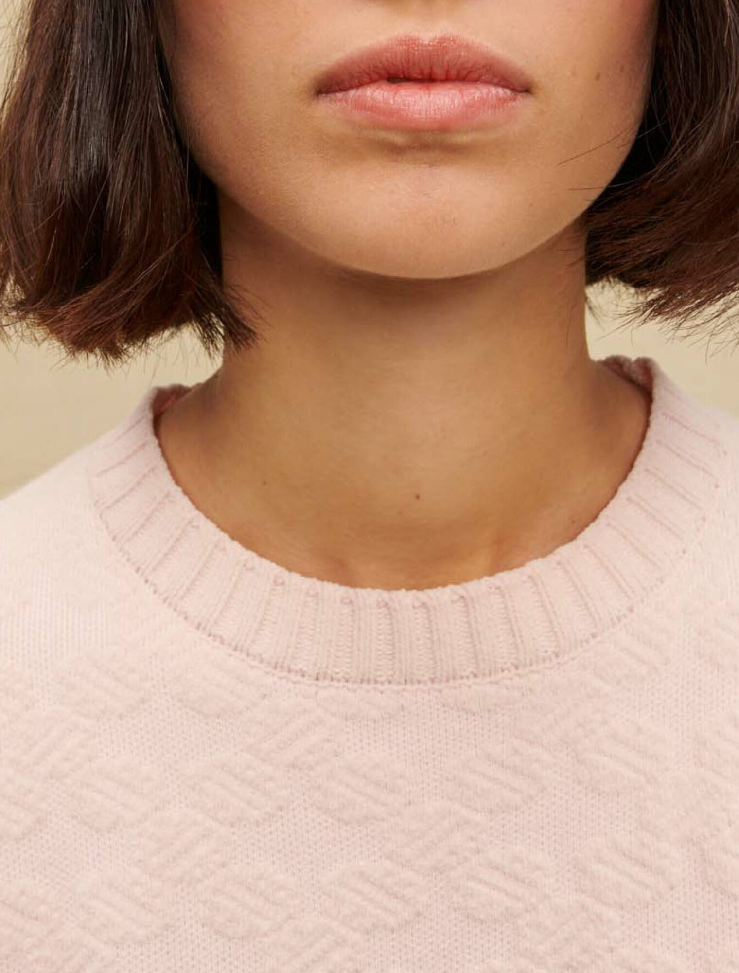 Pink textured knit dress