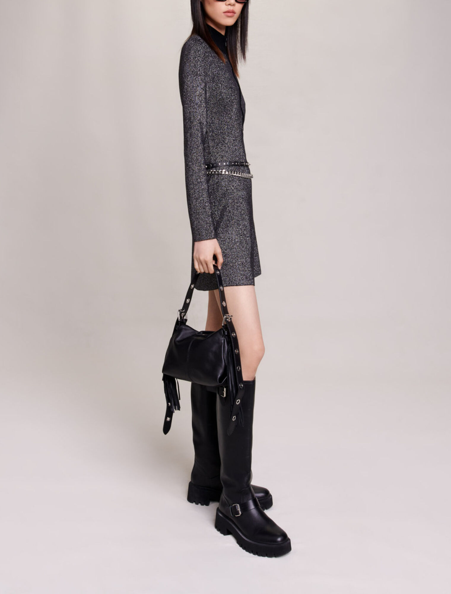 Short glittery knit dress