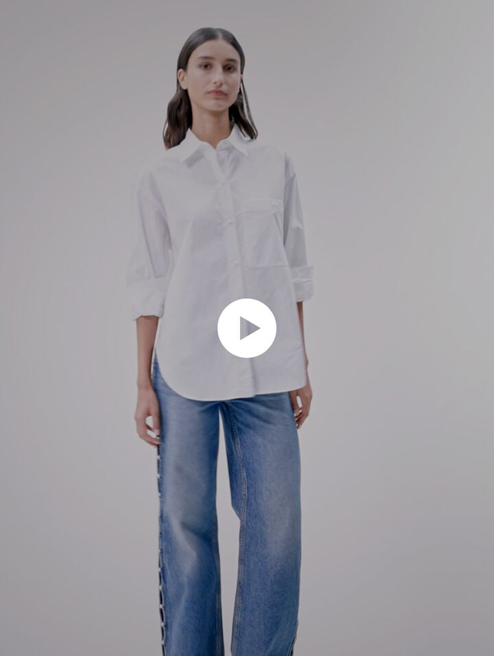 White cotton poplin shirt