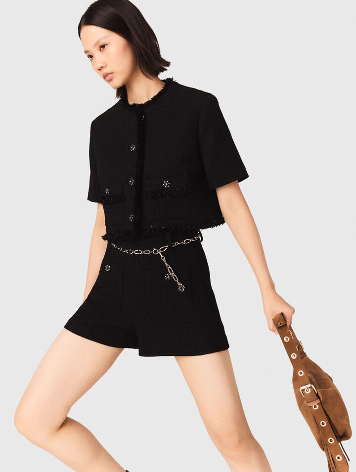 Short en tweed brillant