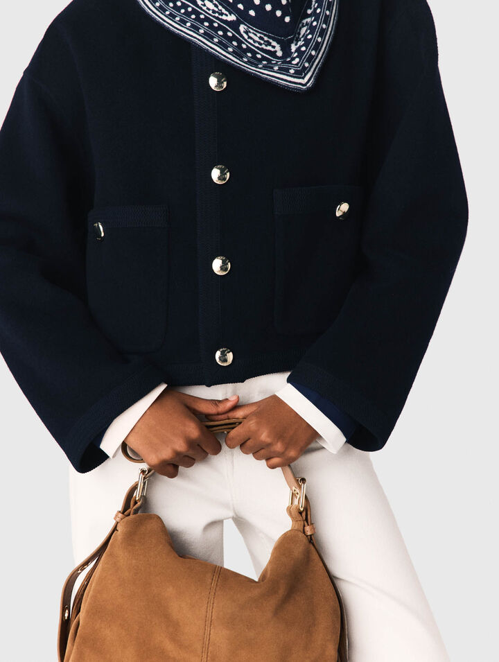 Veste double face et galons tress&eacute;s