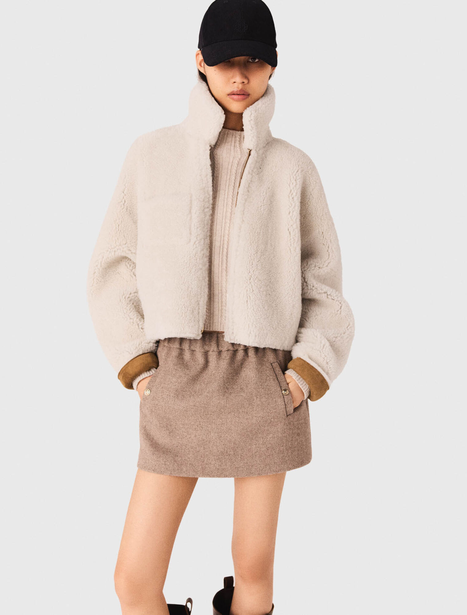 Manteau en peau lainée réversible
