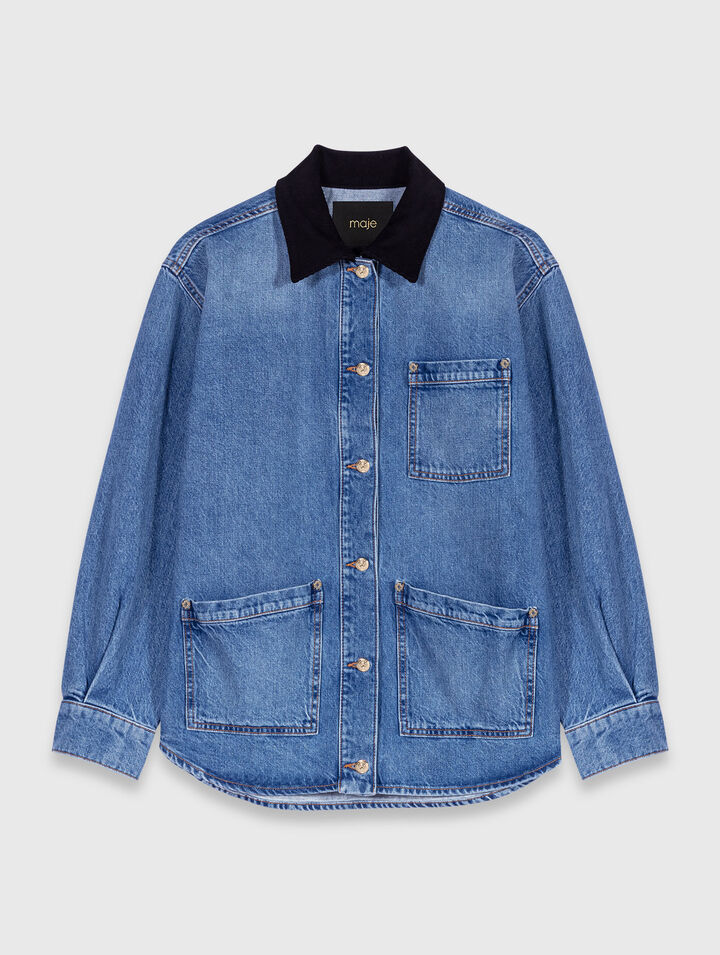 Veste en jean délavé