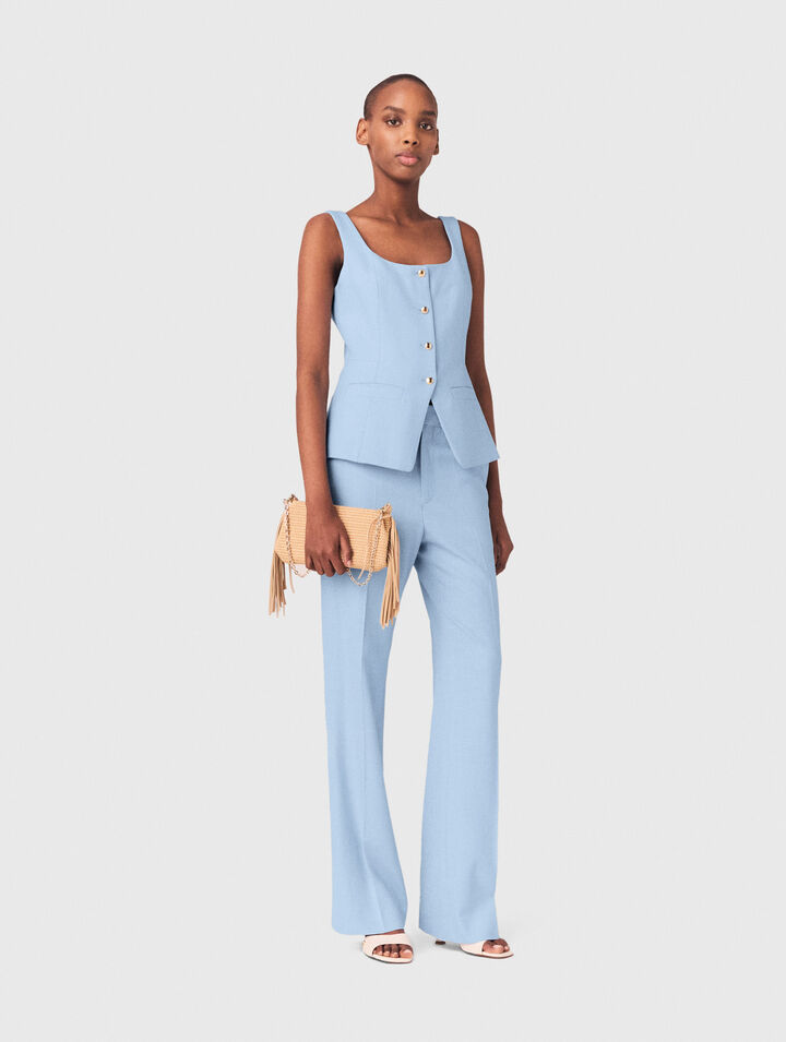 Pantalon de tailleur &agrave; plis