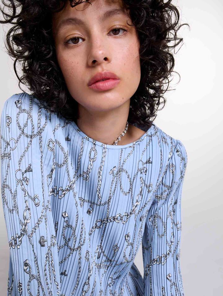 Robe plissée imprimée