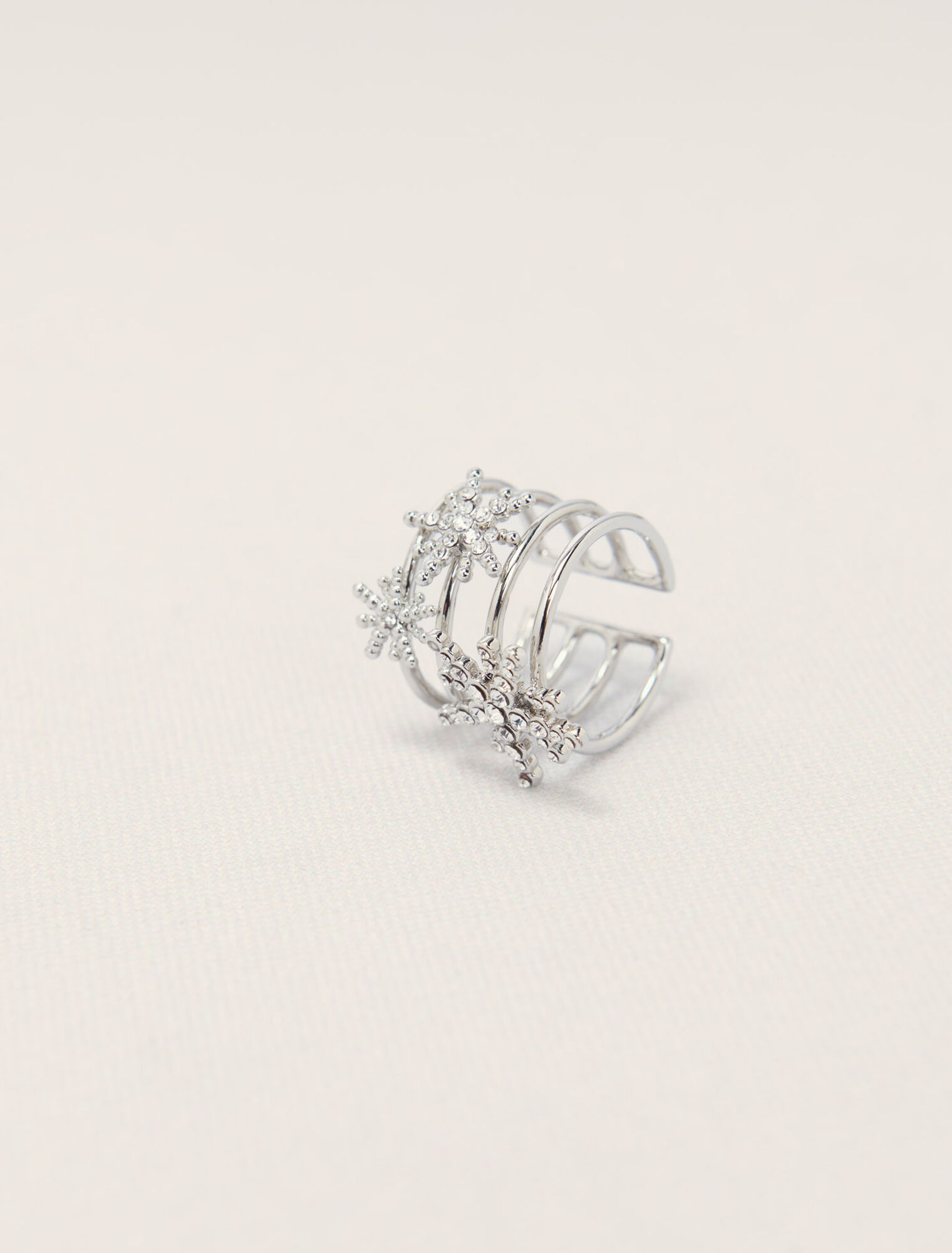 Bague anneaux à étoiles strassées