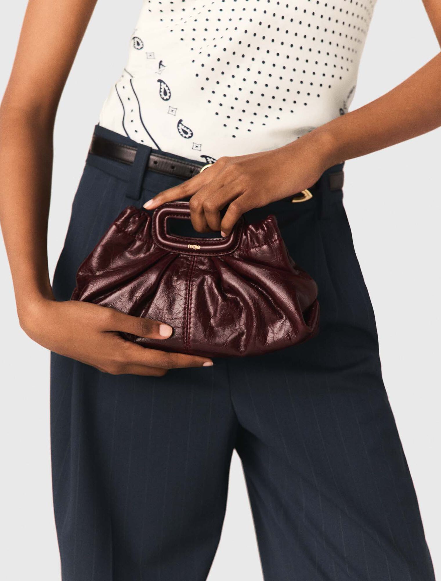 Crackled leather Milpli mini Clutch
