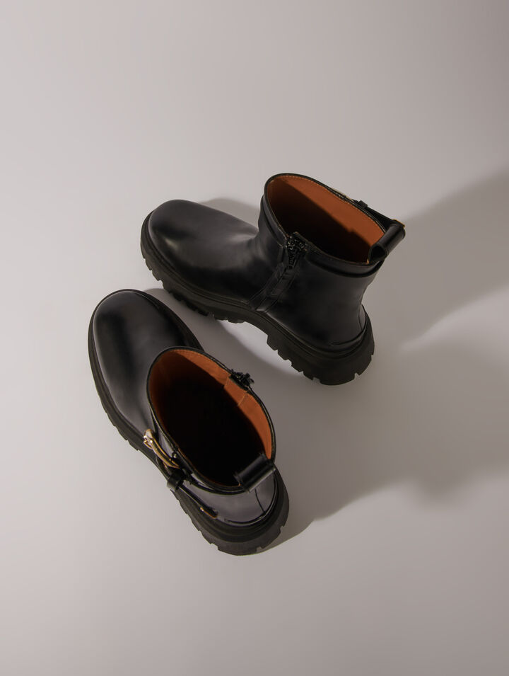Bottines en cuir à boucle