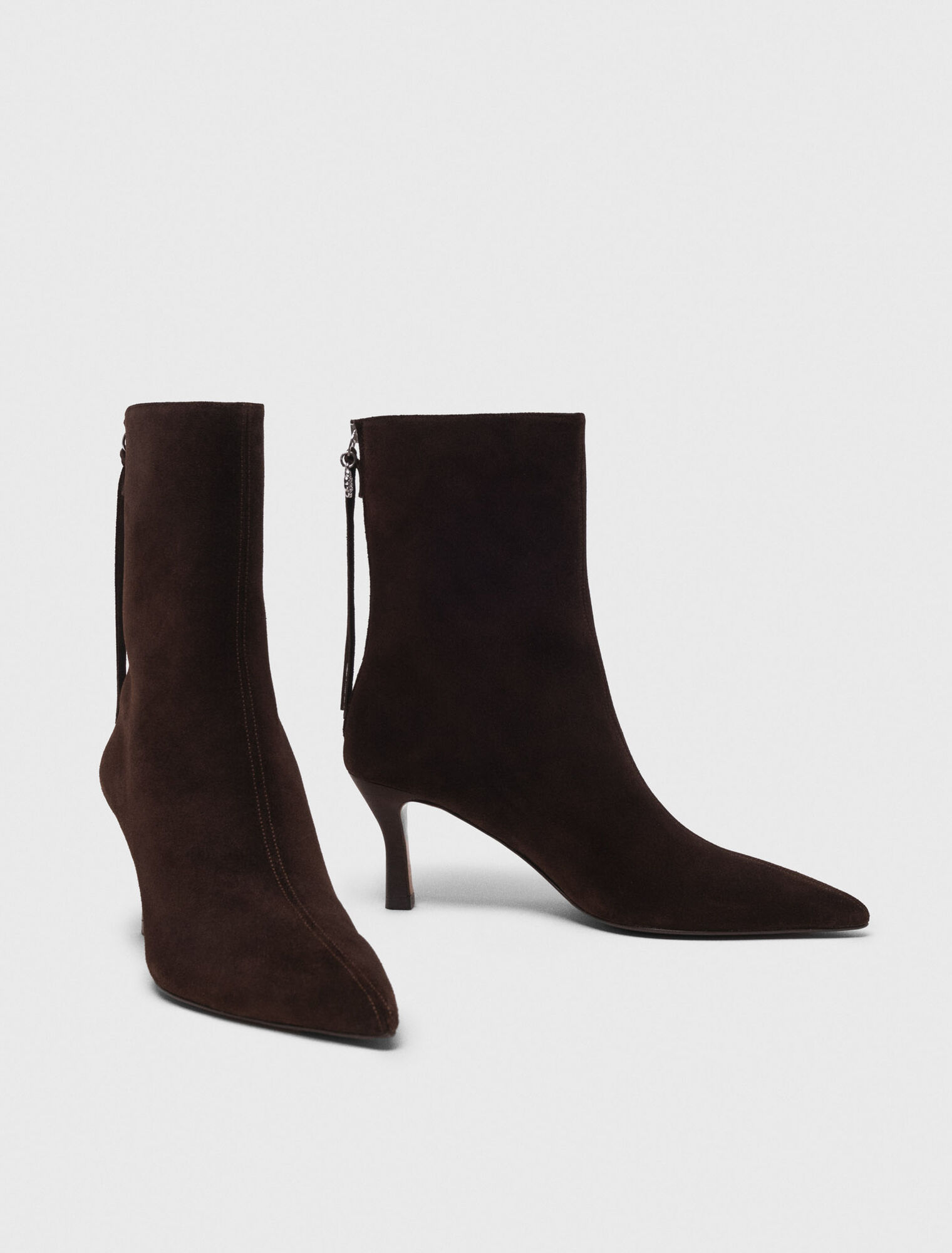 Bottines zippées en suède