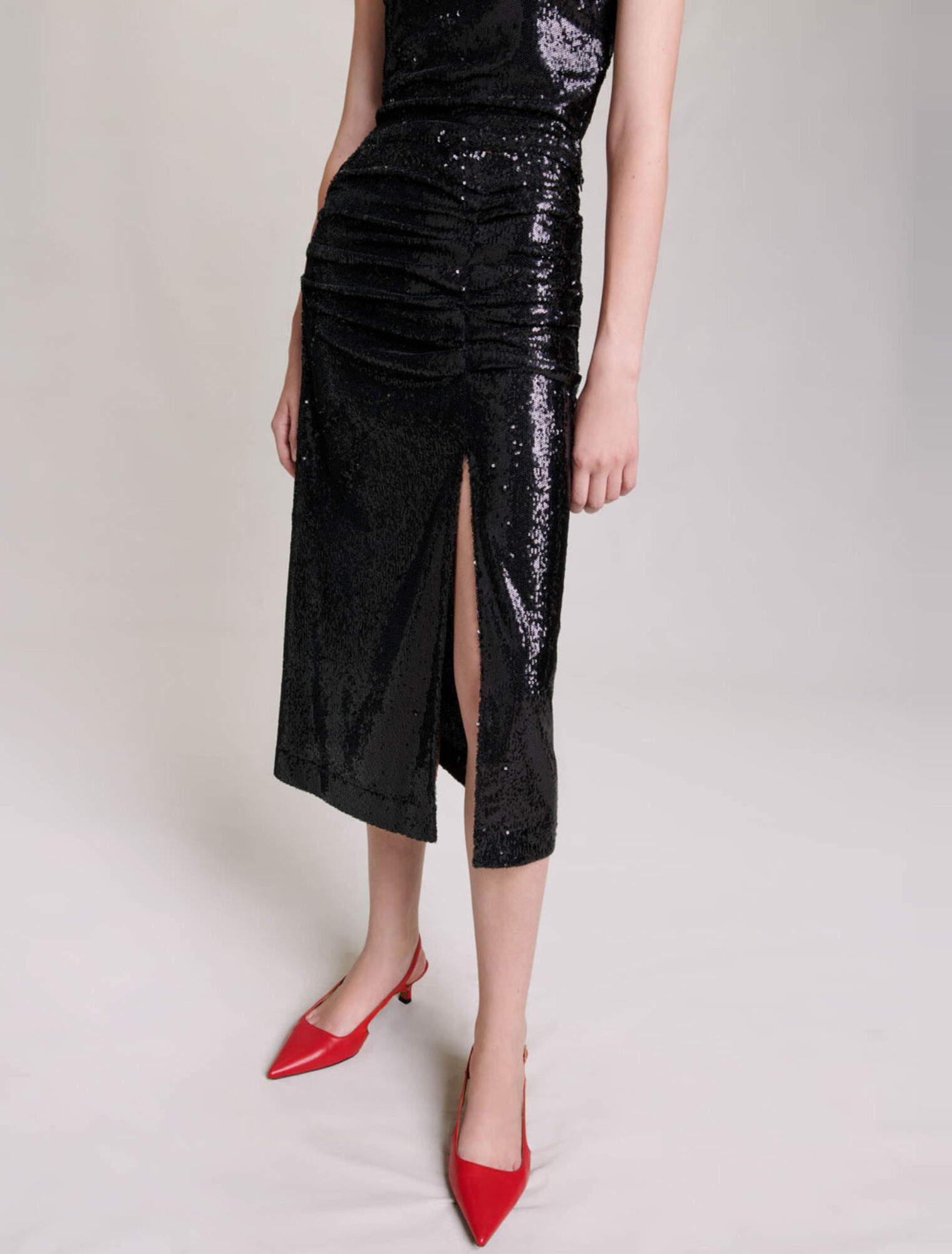 Sequinned midi skirt