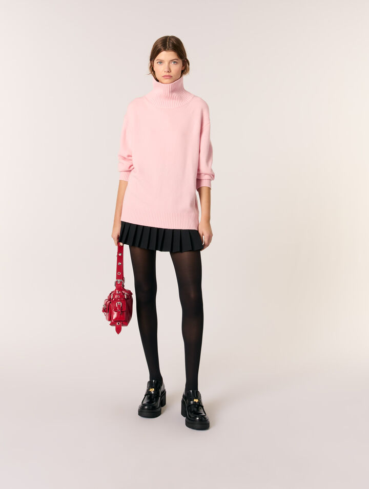 Pull laine et cachemire à col roulé