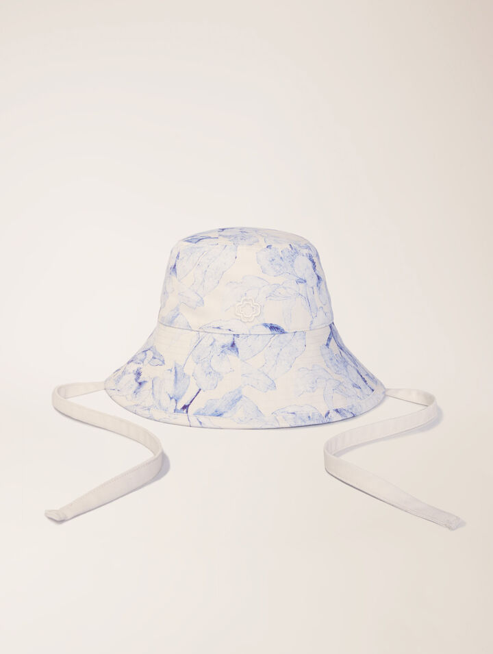 Watercolour themed long bucket hat
