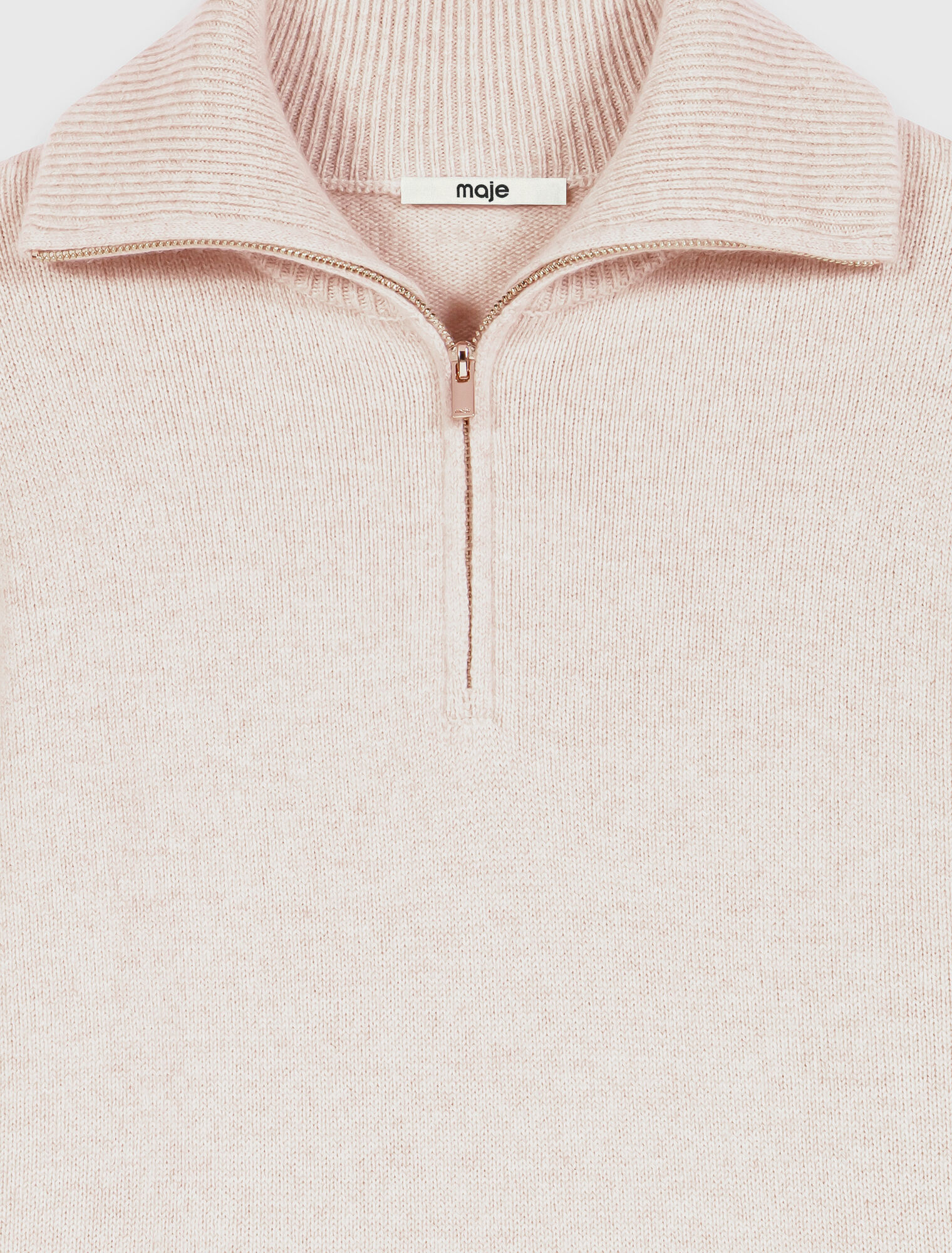 Zip-neck cashmere jumper
