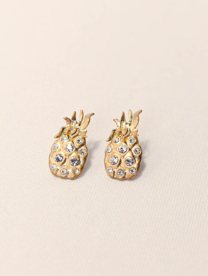 Boucles d'oreilles ananas à strass