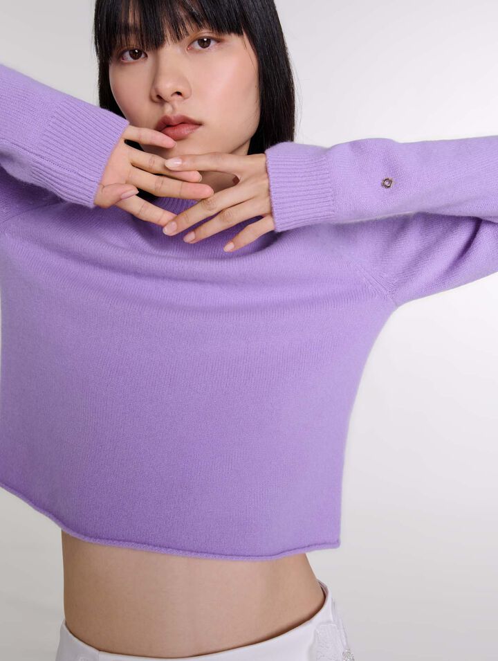 Pull court en cachemire