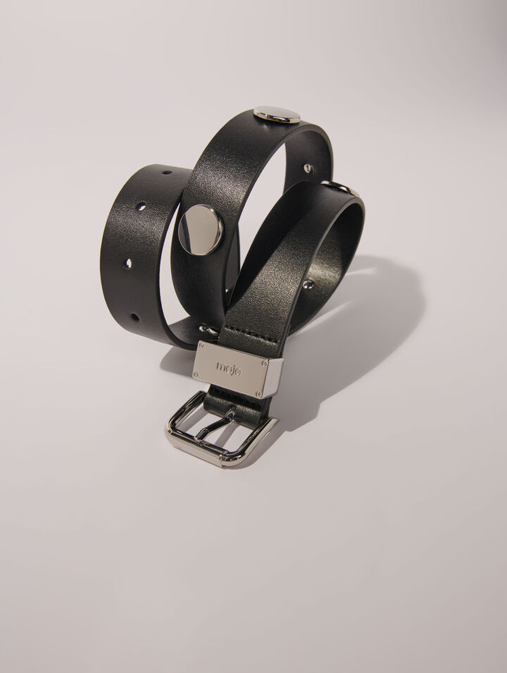 Ceinture en cuir à studs