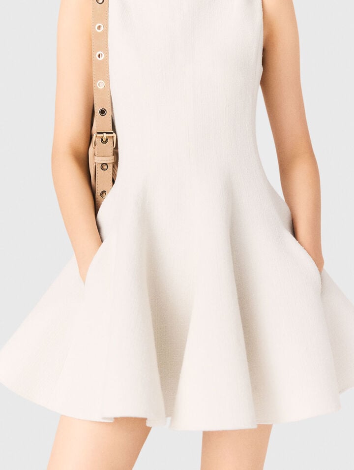 Robe courte évasée en tweed