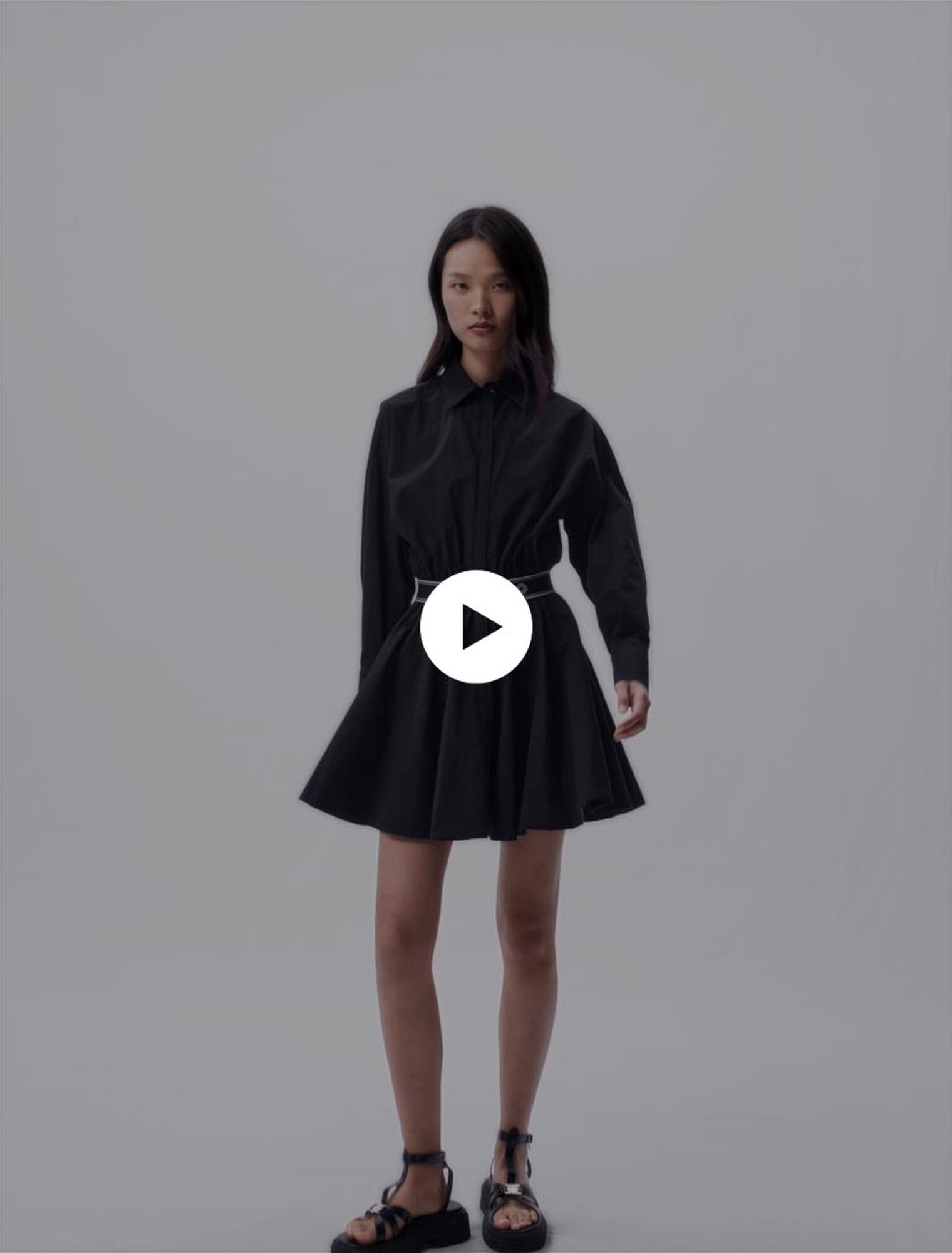 Robe chemise courte élastiquée