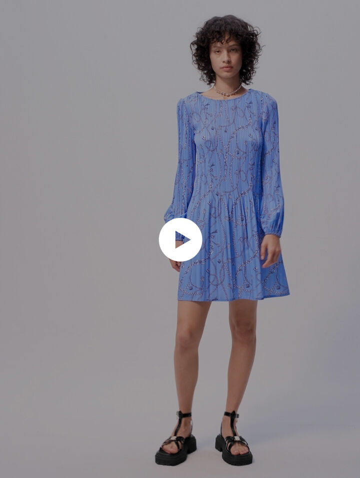 Robe plissée imprimée