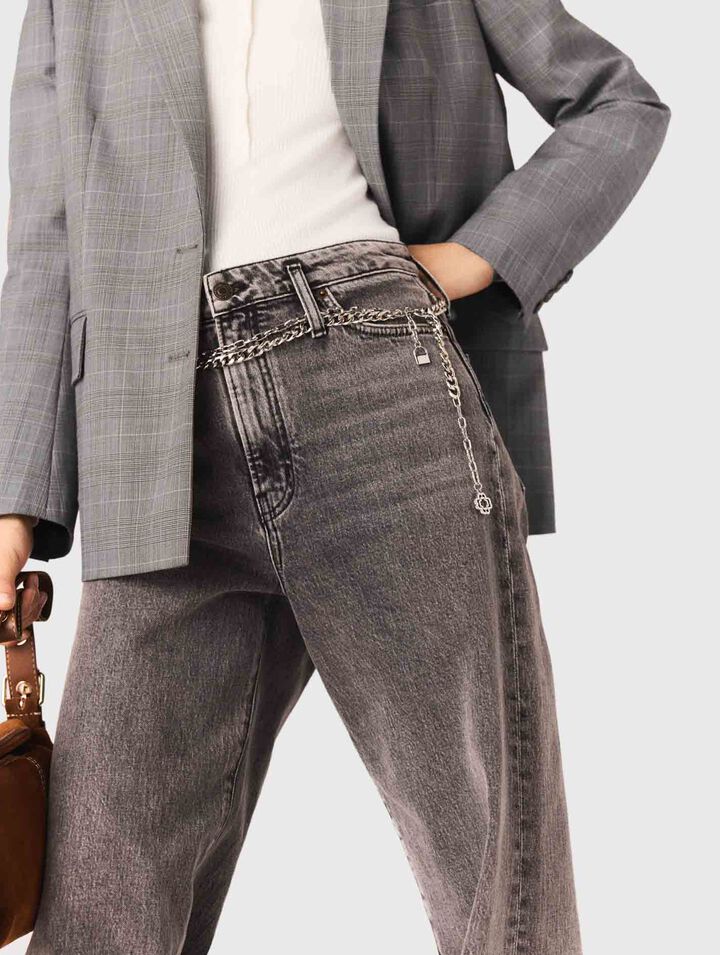 Jean large &agrave; ceinture maillons