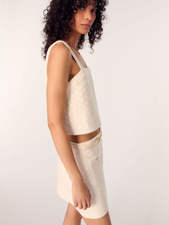 Jupe en maille effet tweed