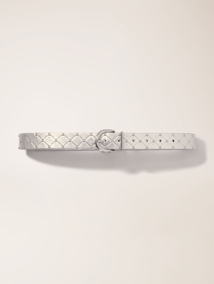 Ceinture en cuir métal matelassé