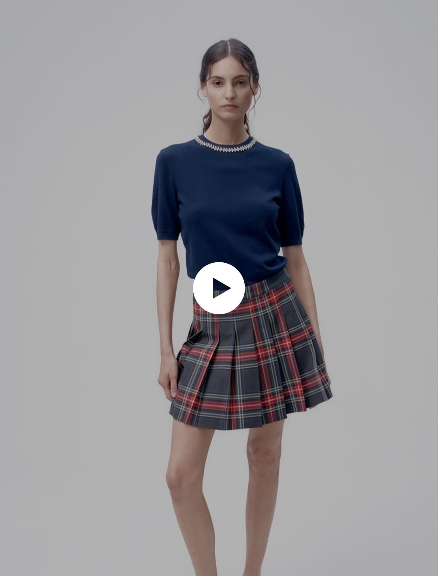 Knit crop jumper with rhinestones