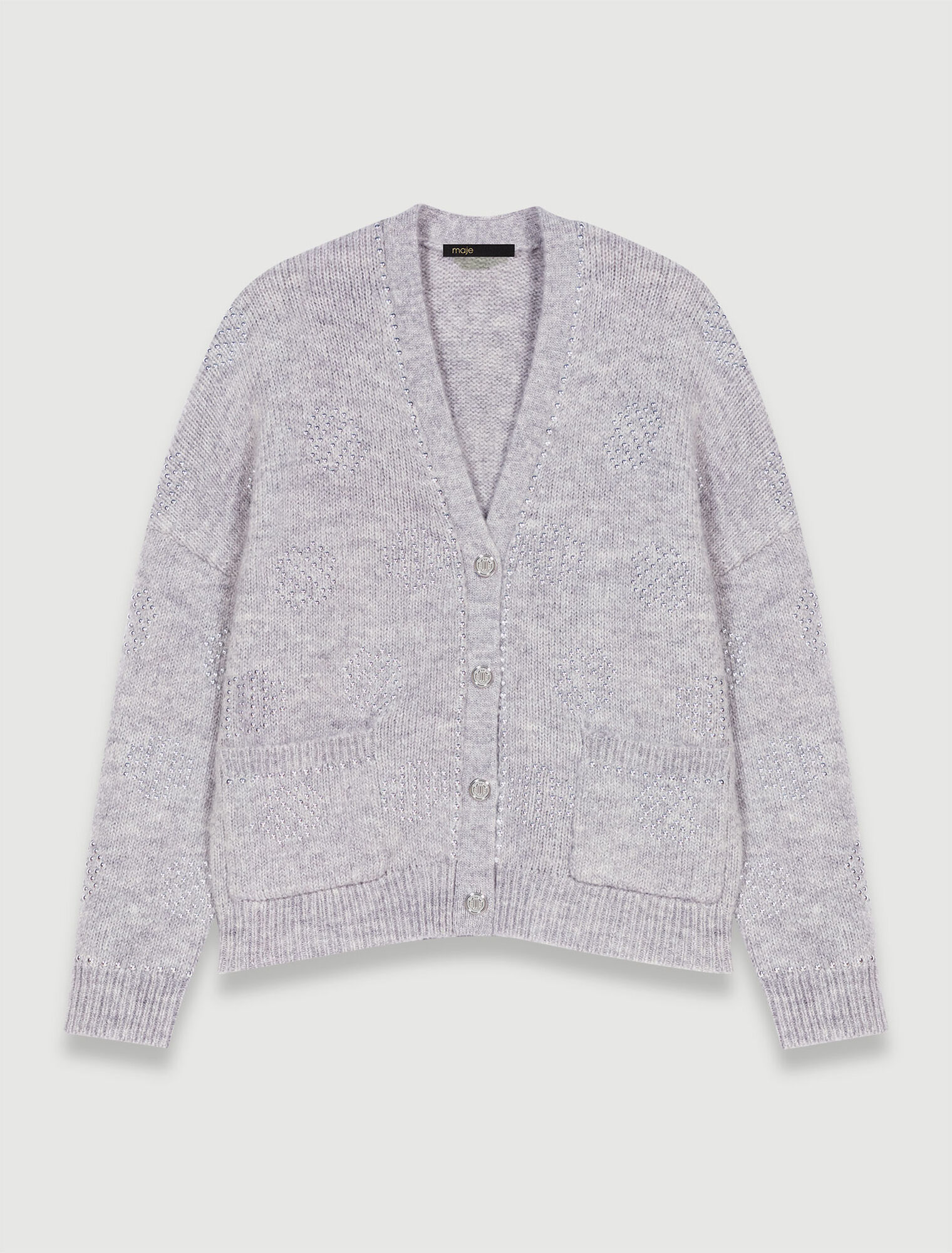 Cardigan with clover studs