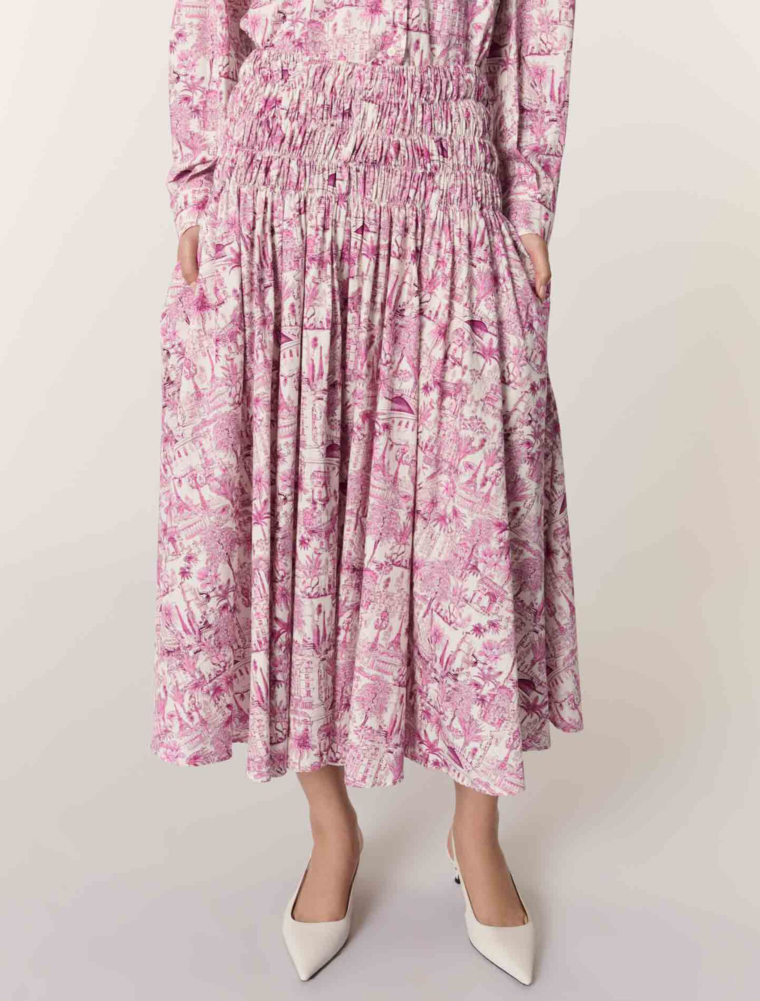 Jupe à taille smockée