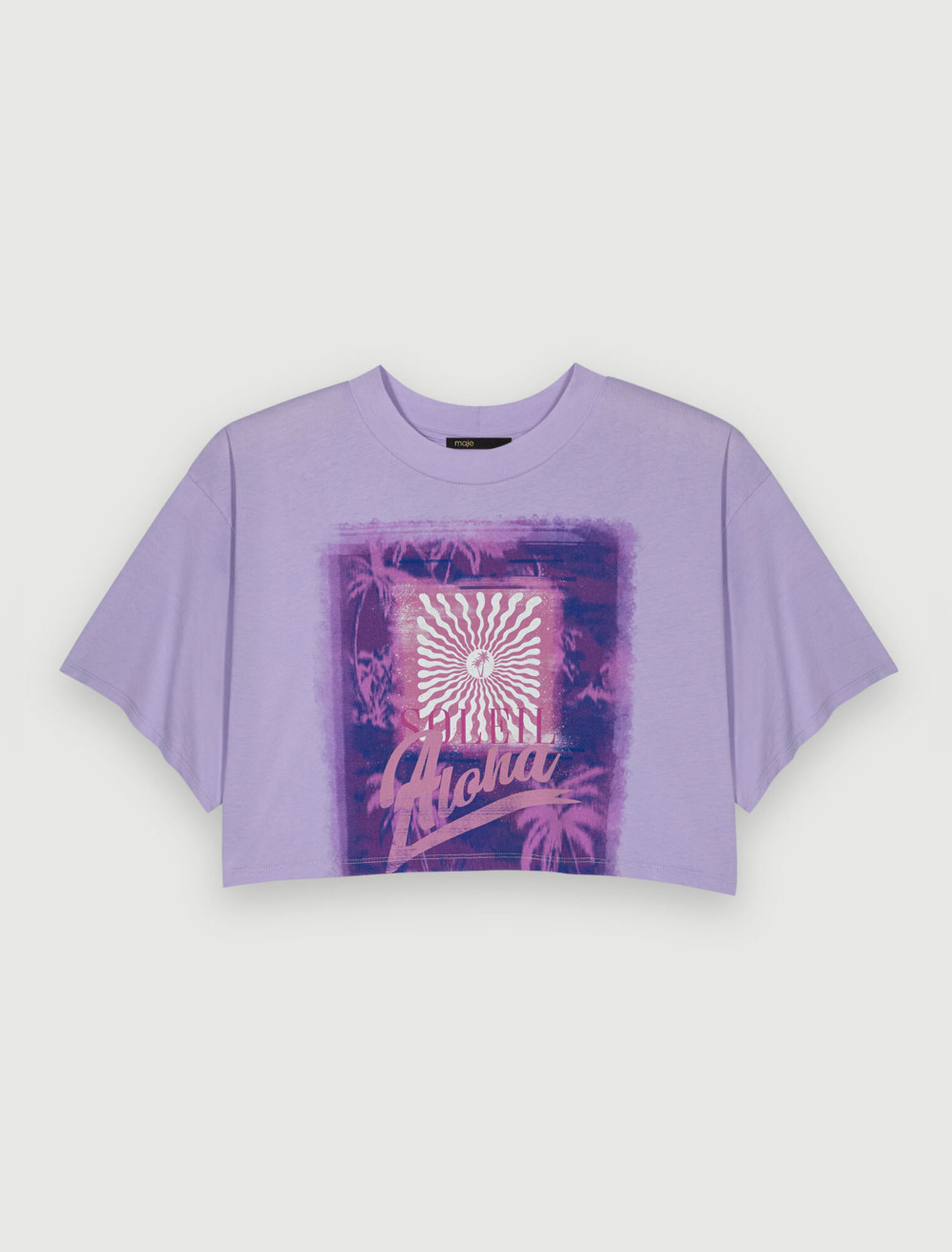 Palm-tree print short T-shirt