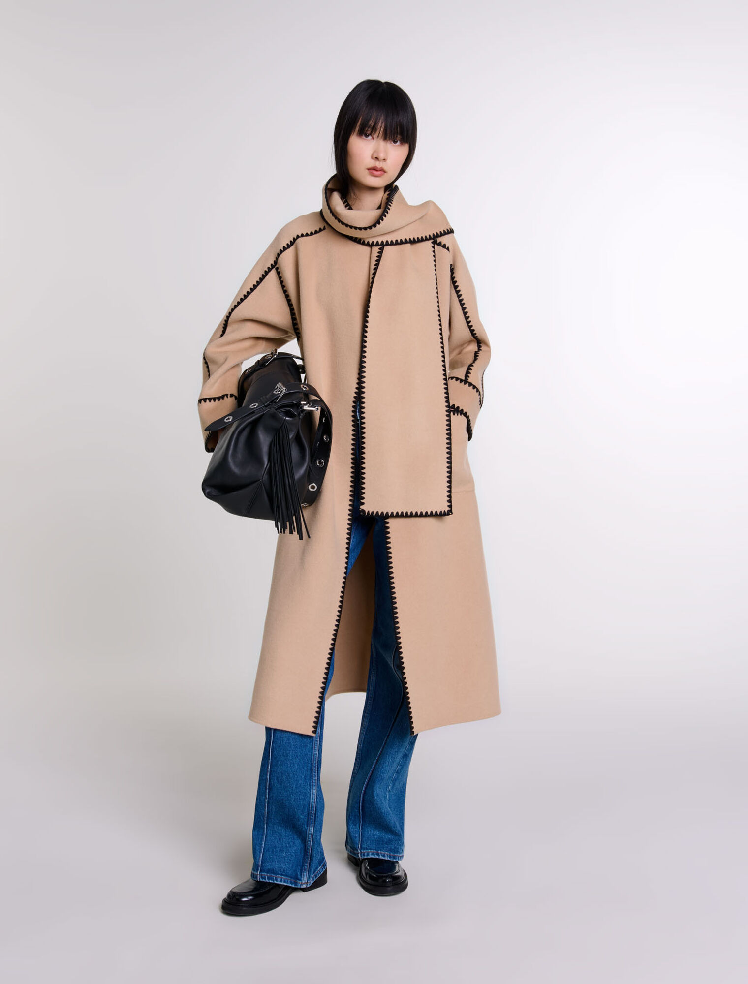 Manteau bicolore double face