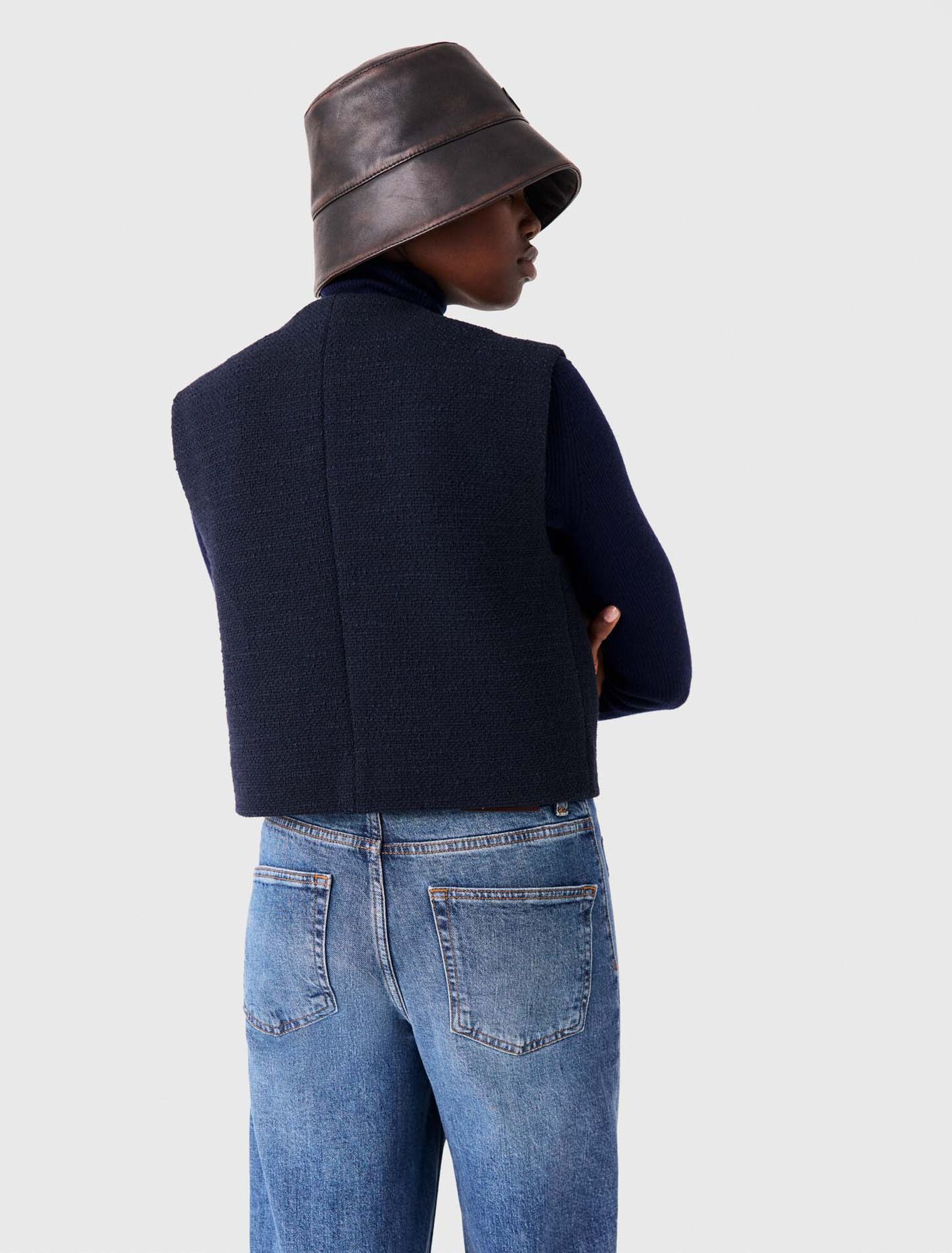 Veste en tweed sans manches
