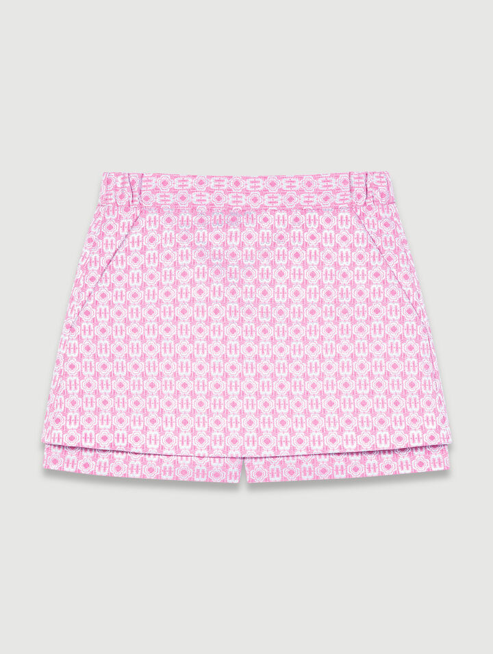 Jacquard skirt-effect shorts