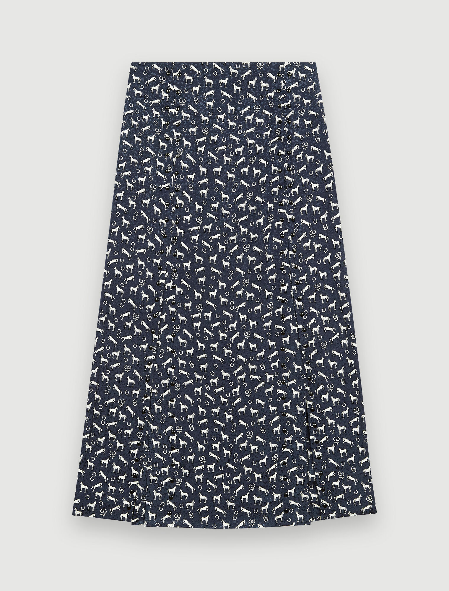 Jupe en jacquard imprimé chevaux à clous