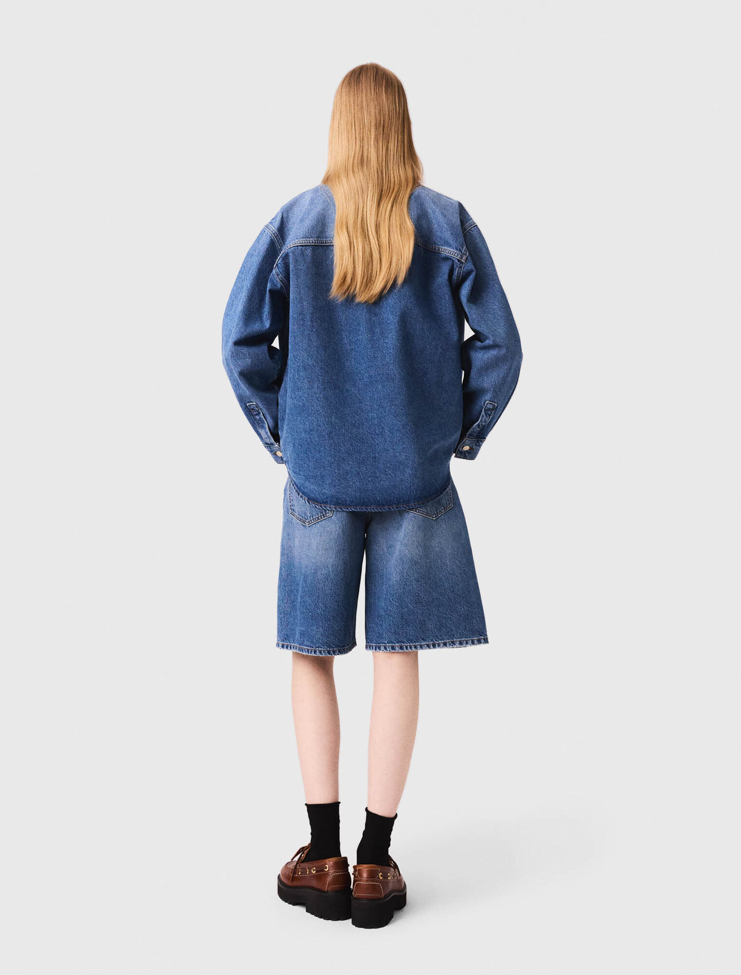 Veste en jean d&eacute;lav&eacute;