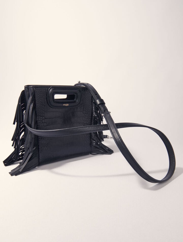 Sac M en cuir effet croco