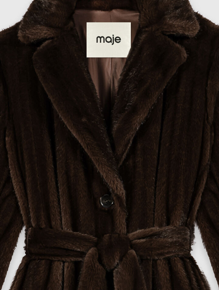 Long faux fur coat