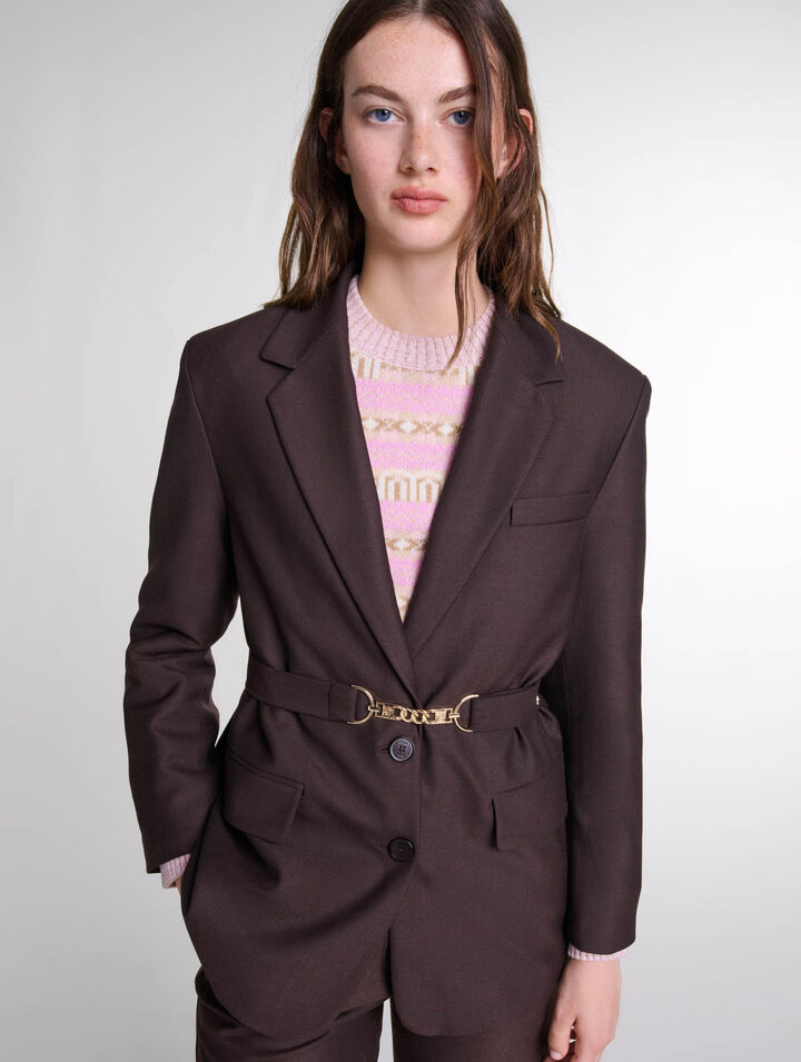 Veste de tailleur à ceinture