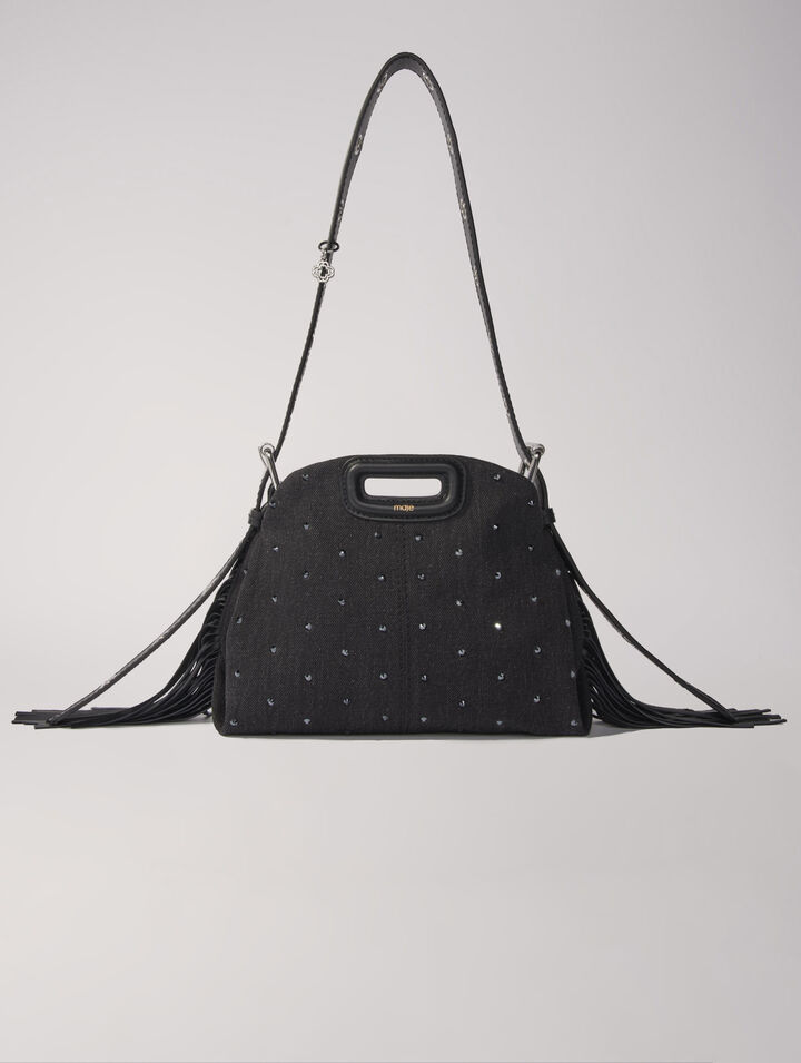 Sac Miss M Mini en denim à strass