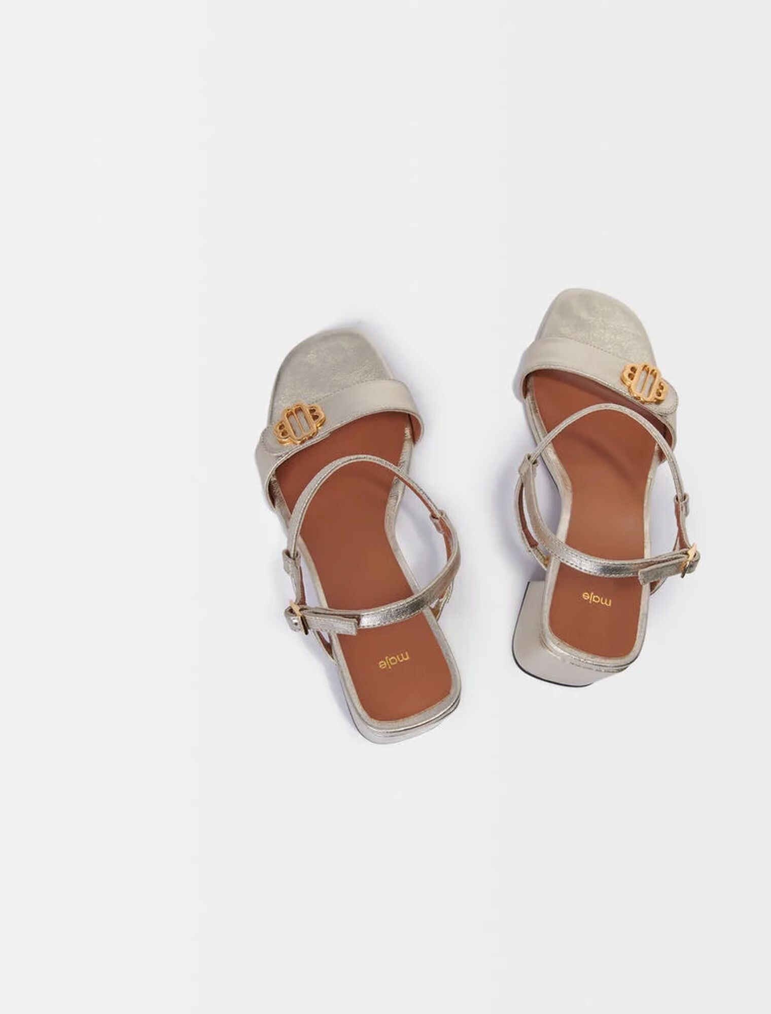 Metallic leather sandals