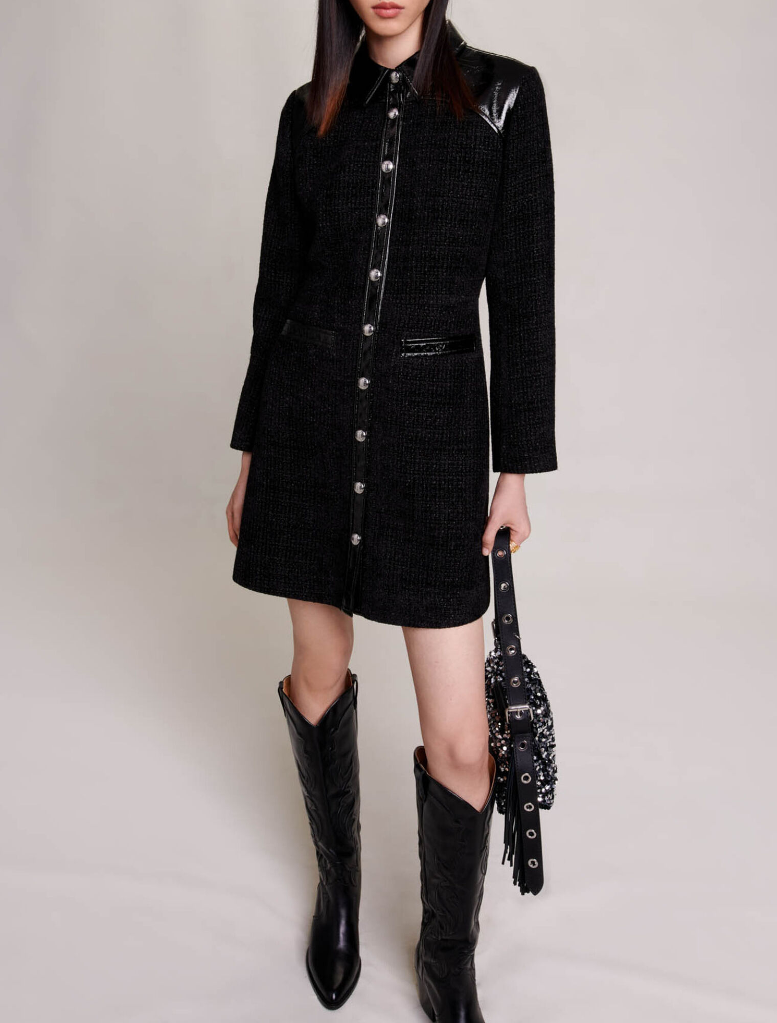 Robe courte en tweed